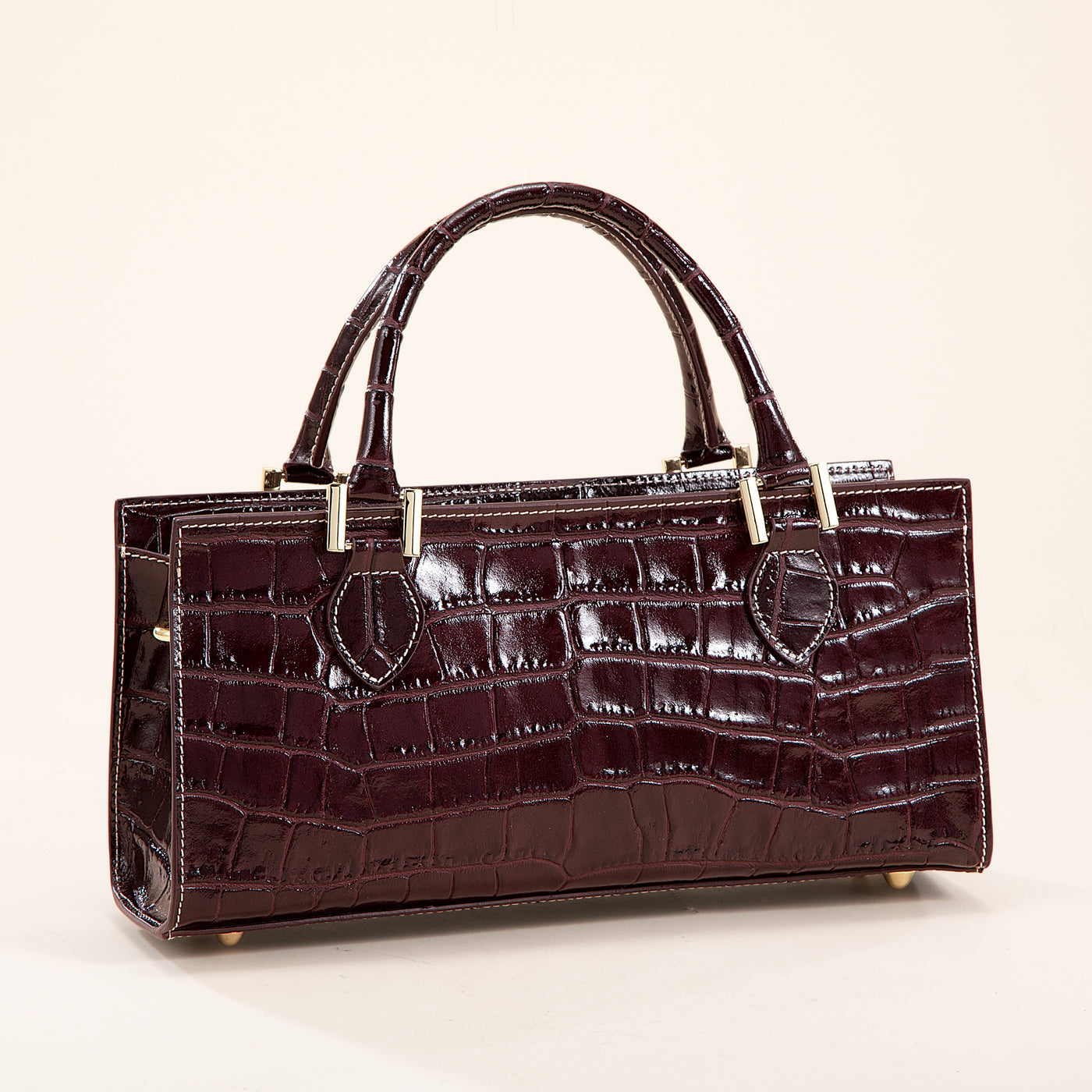 Corniglia Italian Leather Croco Satchel (Preorder)