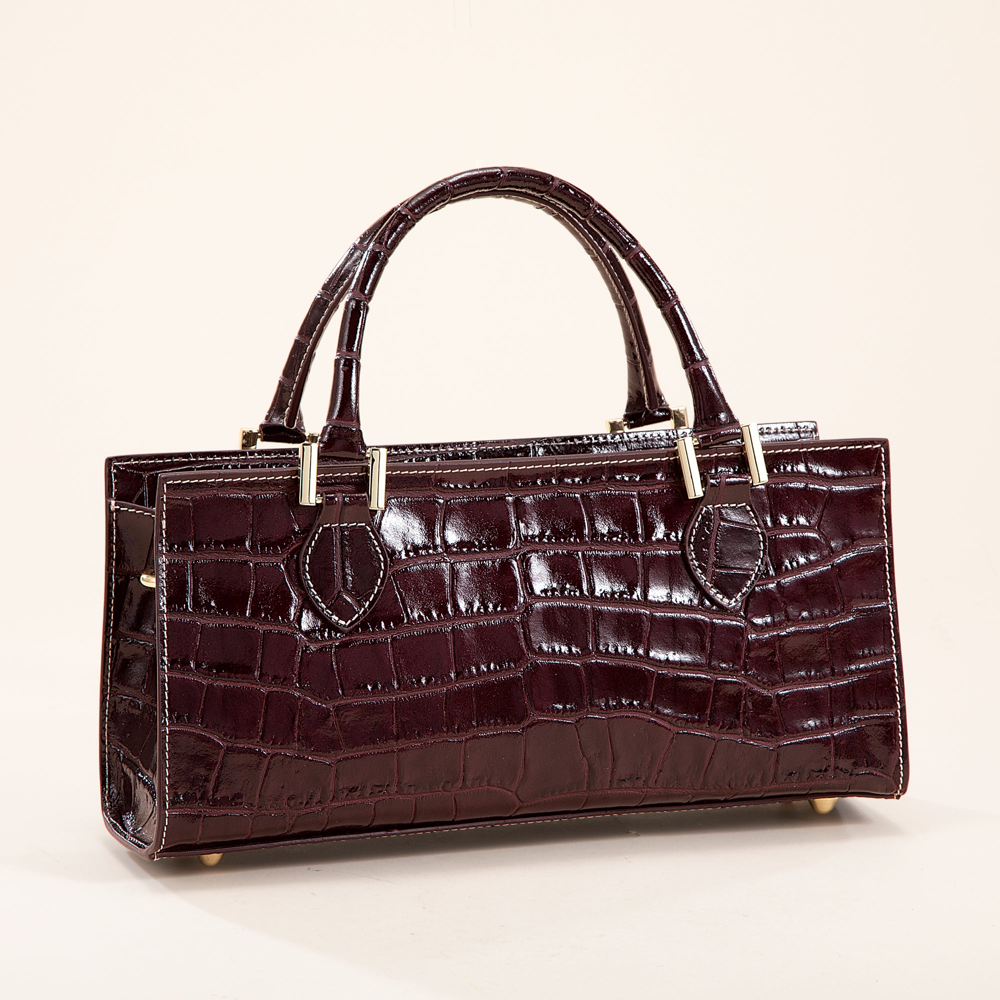 Corniglia Italian Leather Croco Satchel (Preorder)