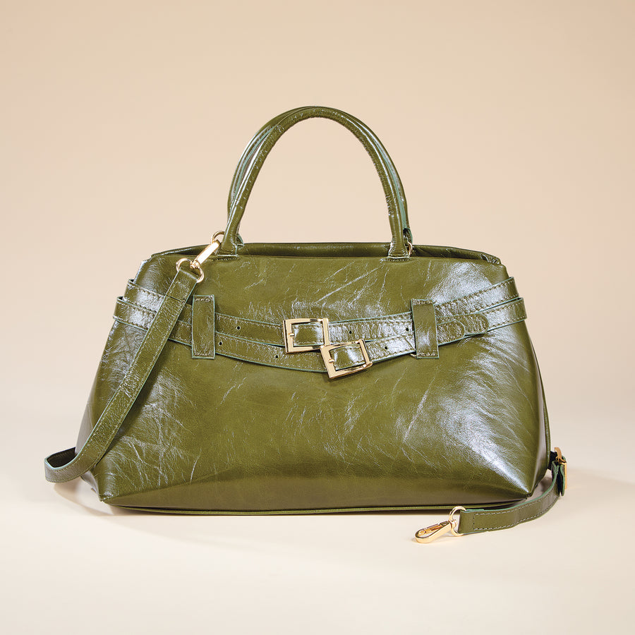 Dorsoduro Italian Leather Belted Satchel (Preorder)