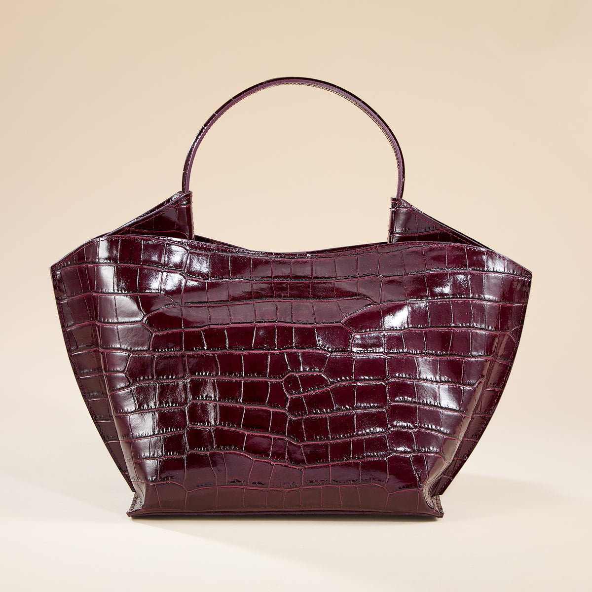 Lupaia Burgundy Croco Italian Leather Hobo Bag (Preorder)