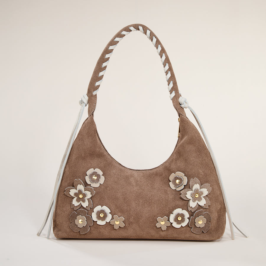 Salento Two Toned Italian Suede & Leather Hobo Bag (Preorder)