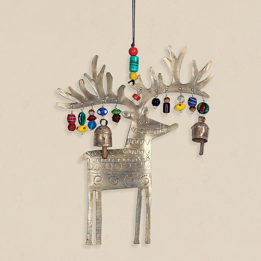 Hand-Cut Iron Reindeer Chime