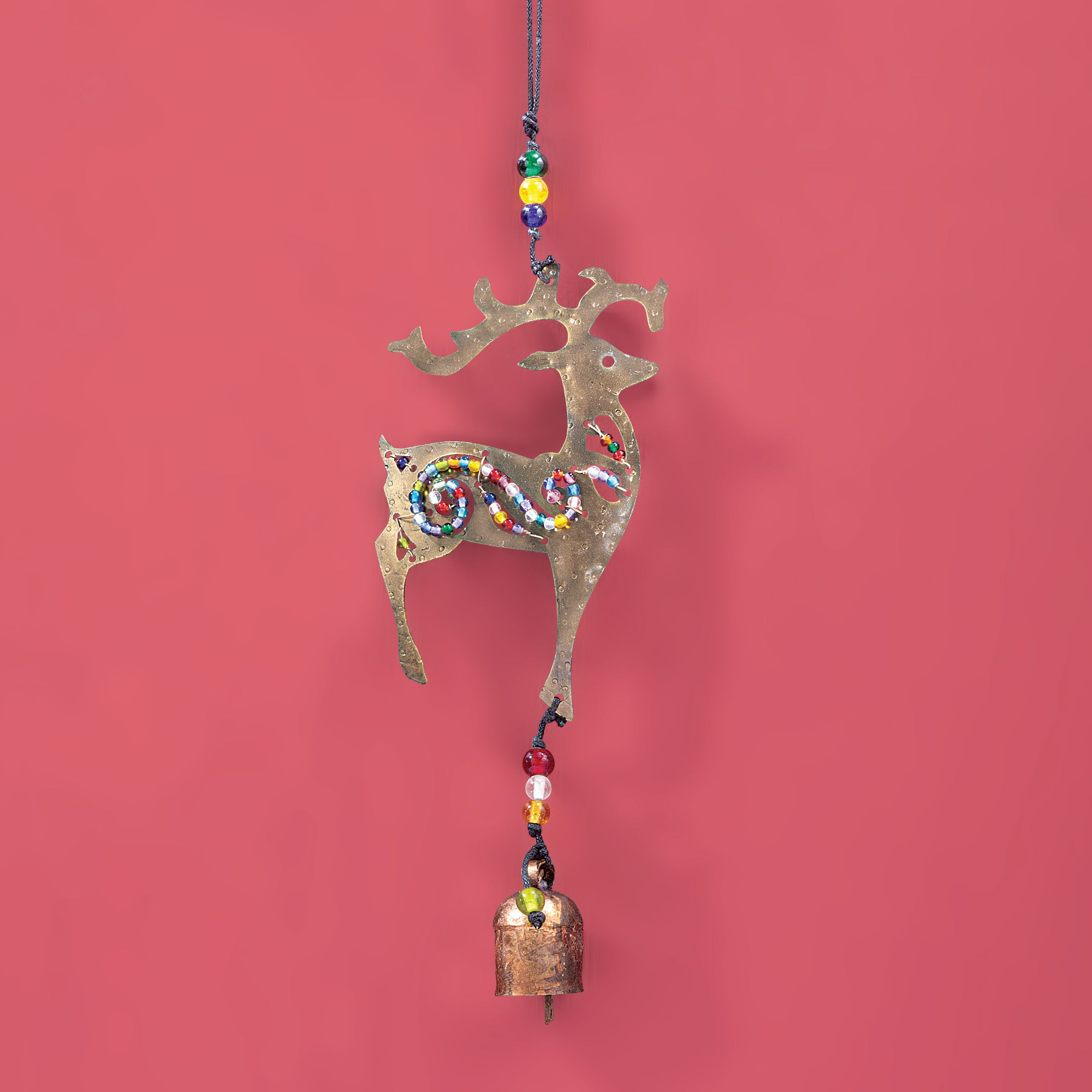 Hand-Cut Iron Dashing Deer Chime