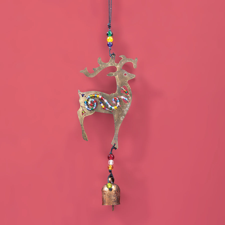 Hand-Cut Iron Dashing Deer Chime