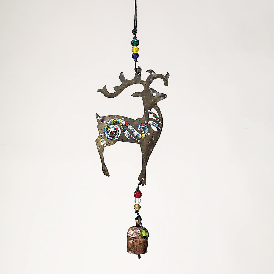 Hand-Cut Iron Dashing Deer Chime