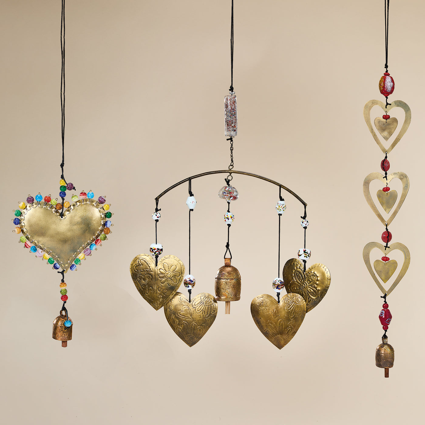 Hand-Cut Heart Quartet Wind Chime