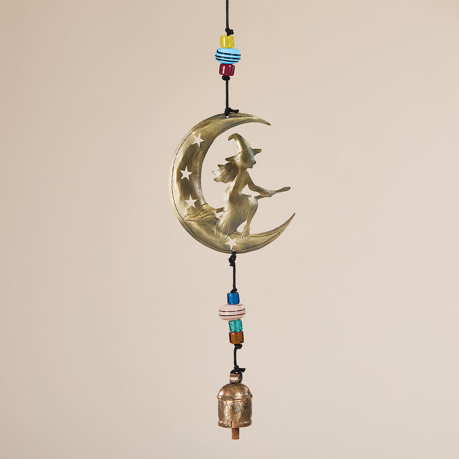 Hand-Cut Iron Just Flying By Witch Wind Chime