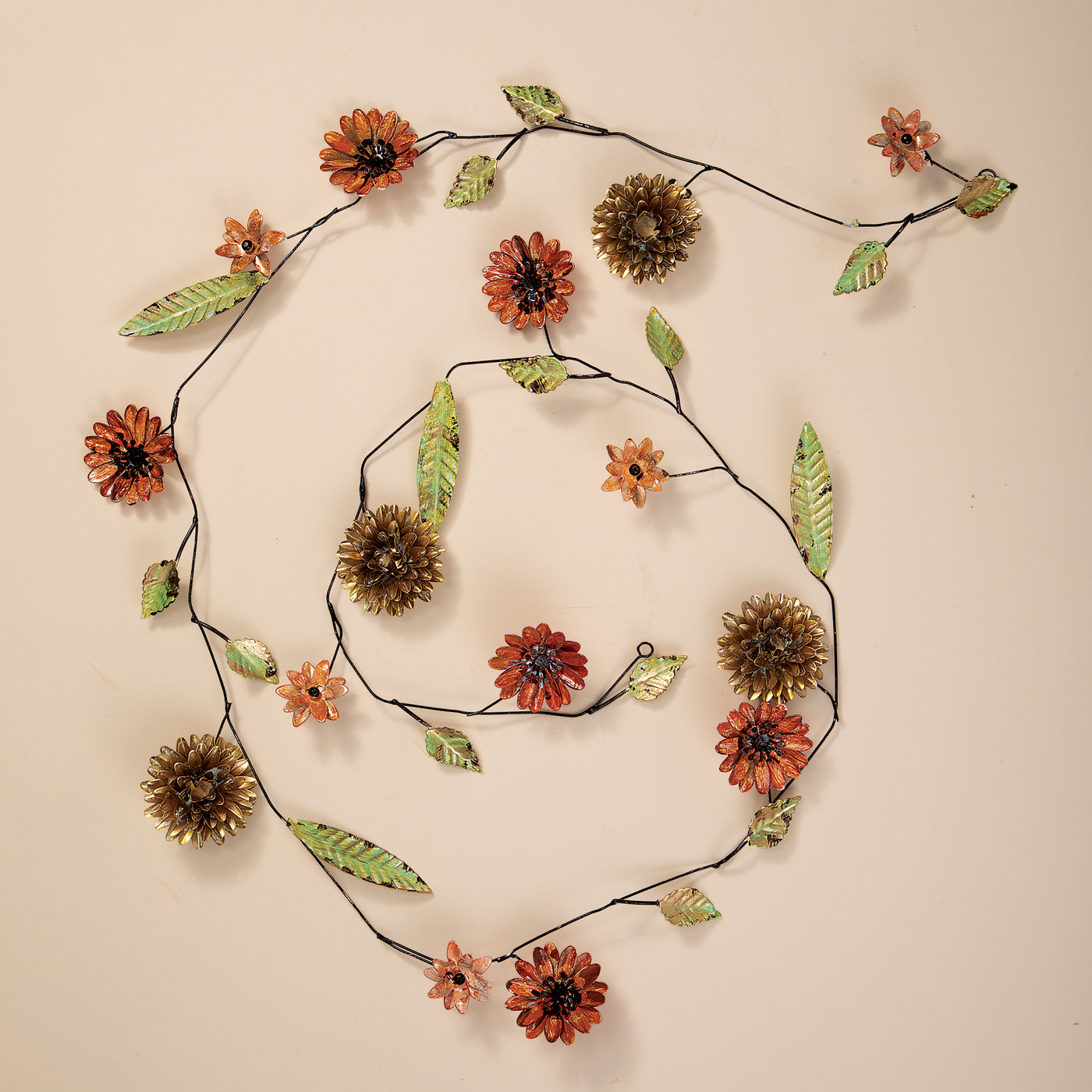 Hand-Painted Iron Fall Floral Garland (Preorder)