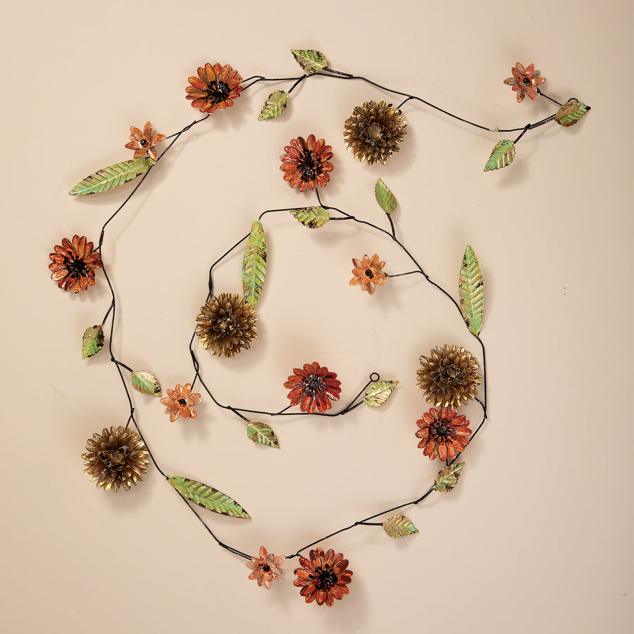 Hand-Painted Iron Fall Floral Garland (Preorder)