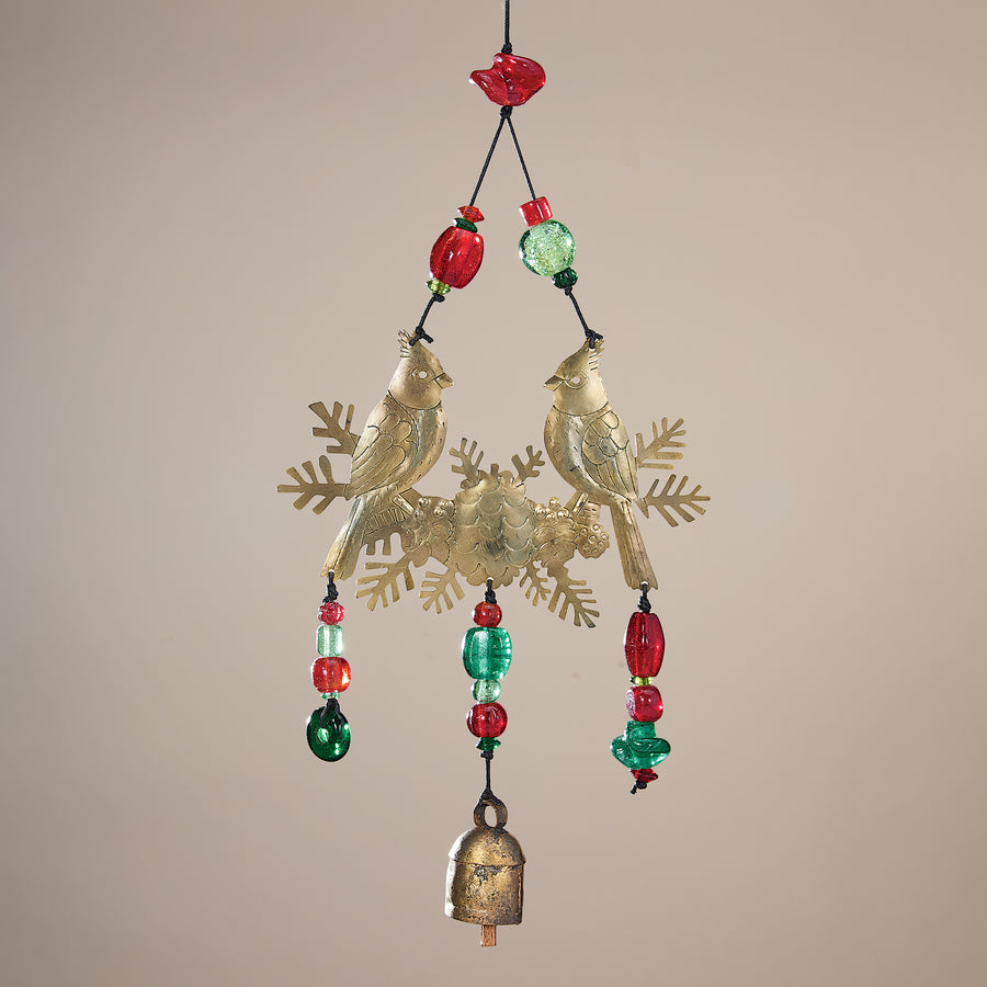 Winter Cardinals Wind Chime