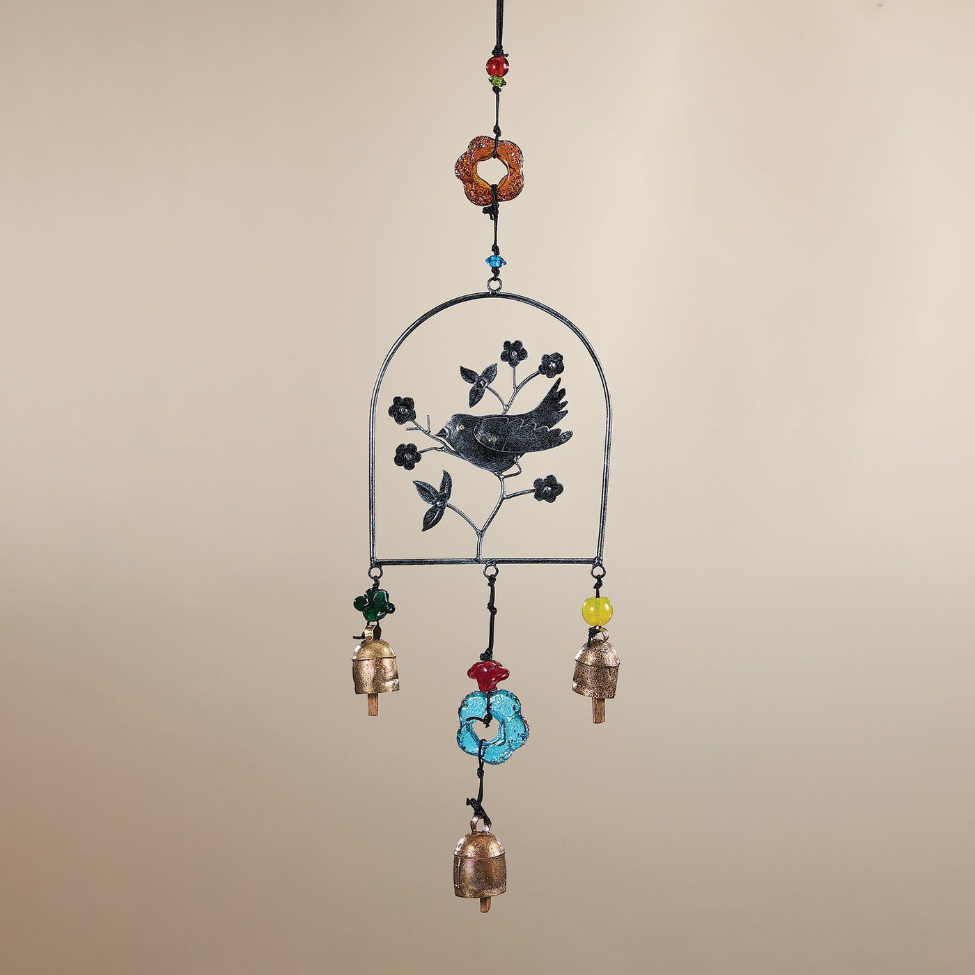 Hand-Cut Bird On A Branch Wind Chime