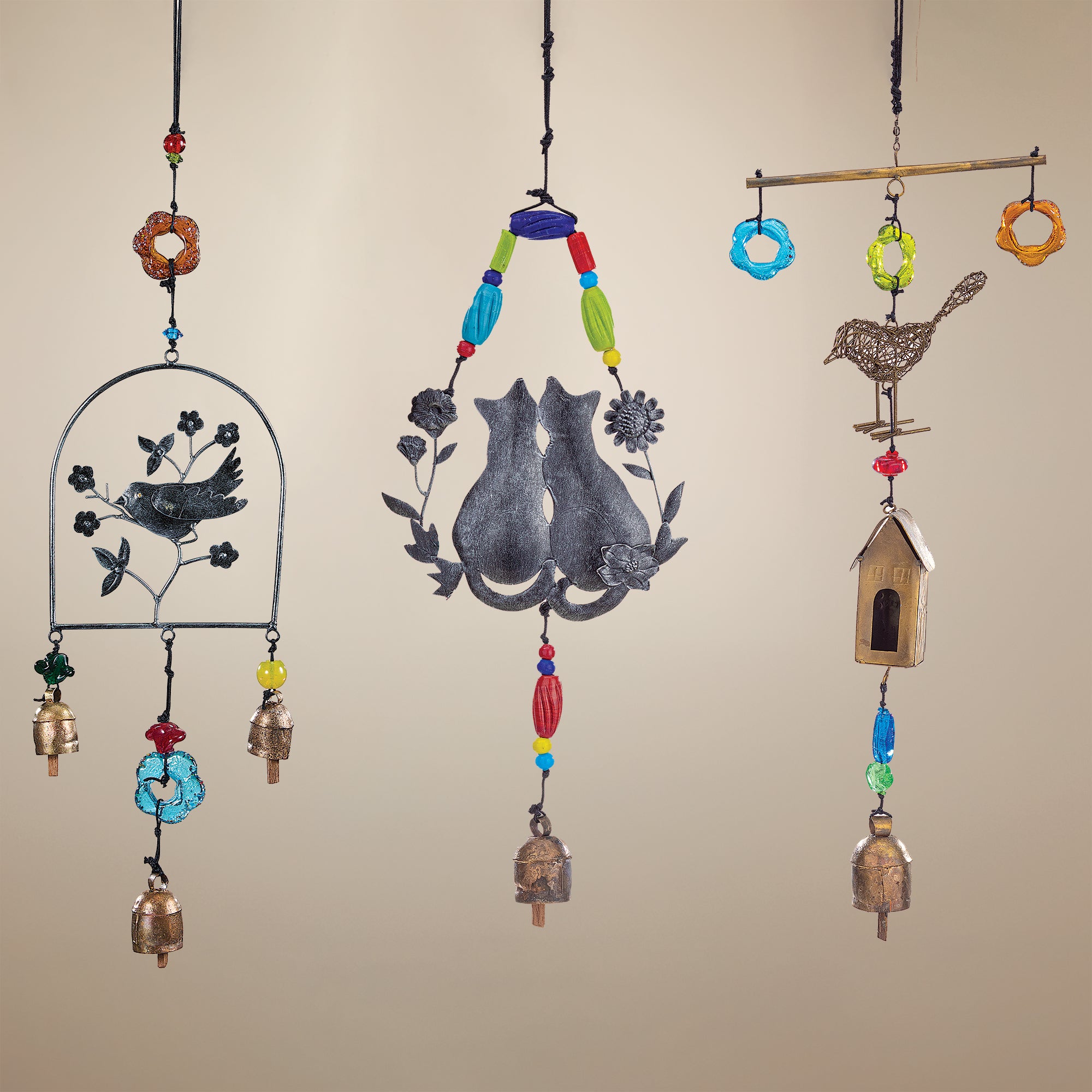 Hand-Cut Bird On A Branch Wind Chime