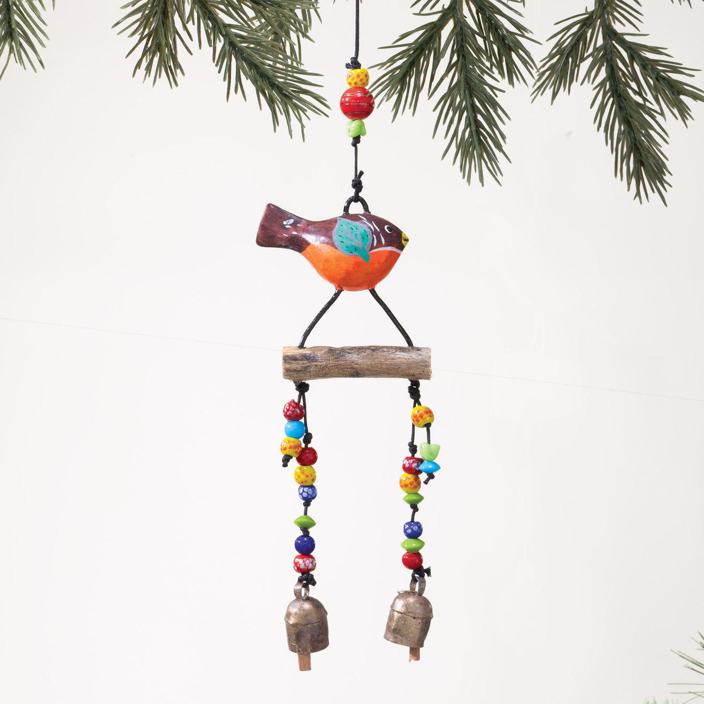 Hand-Carved Chickadee Wind Chime