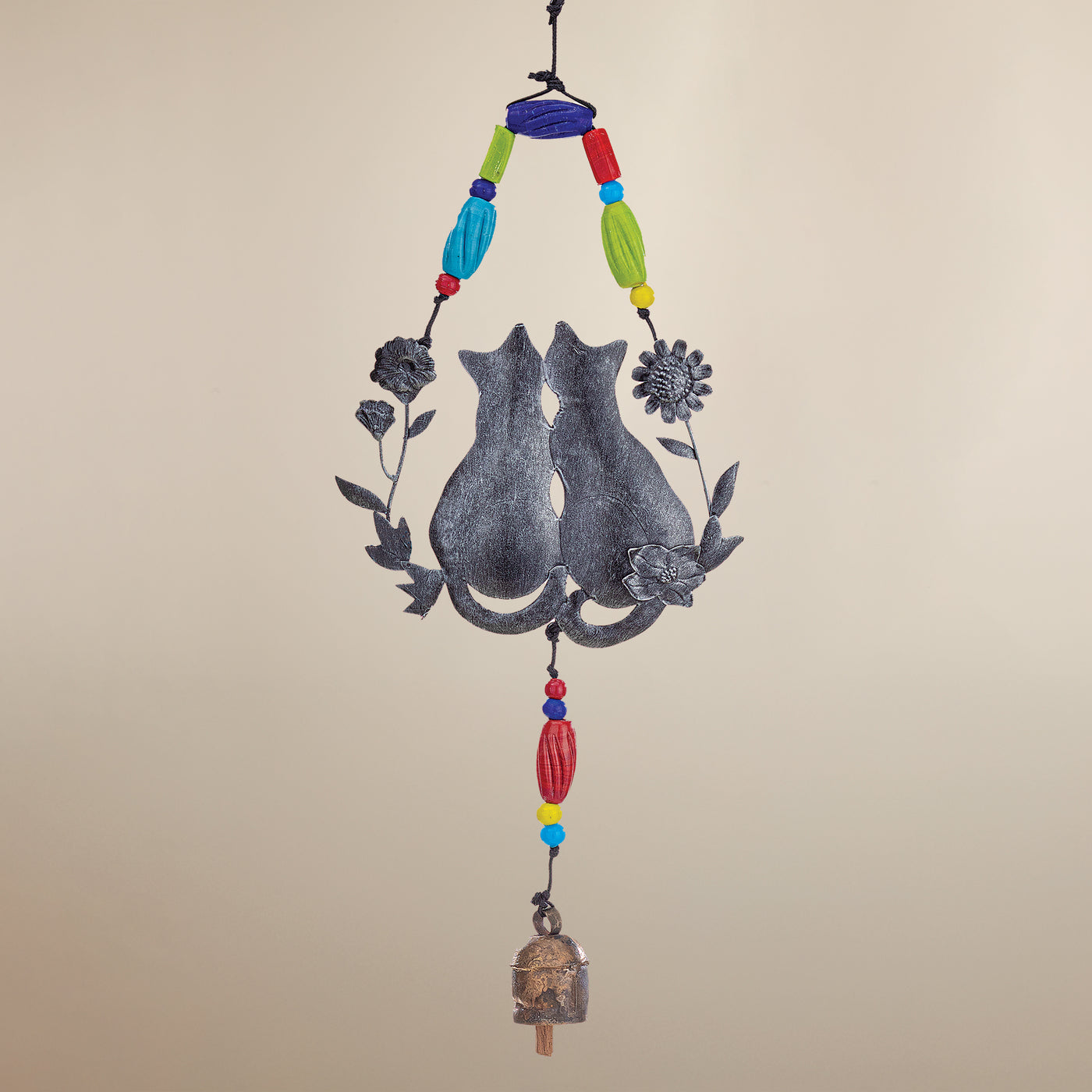 Hand-Cut Kitty Couple Wind Chime