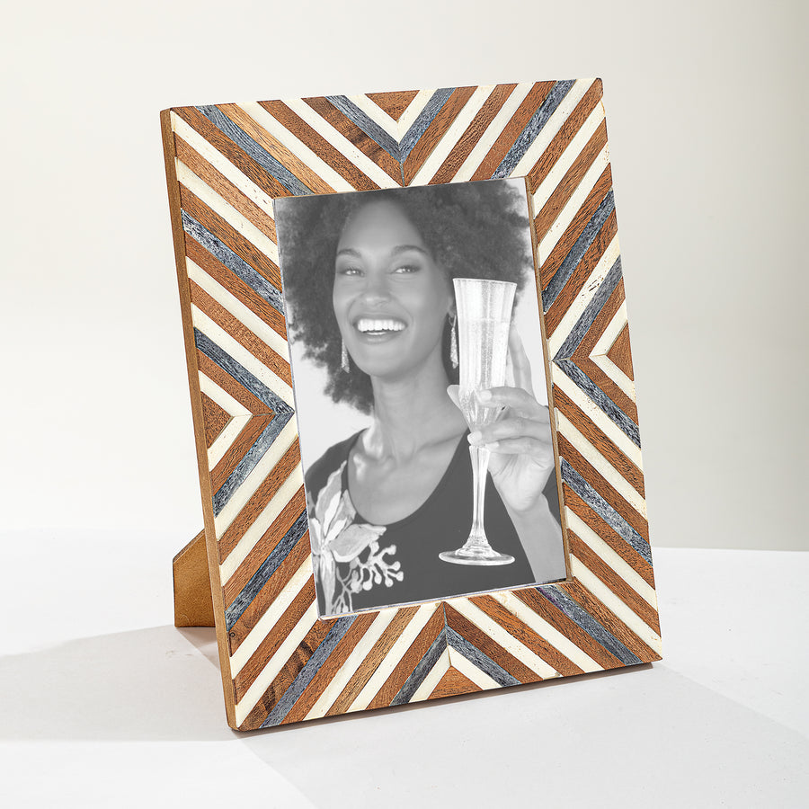 Hand-Carved & Inlaid Mango Wood Picture Frame