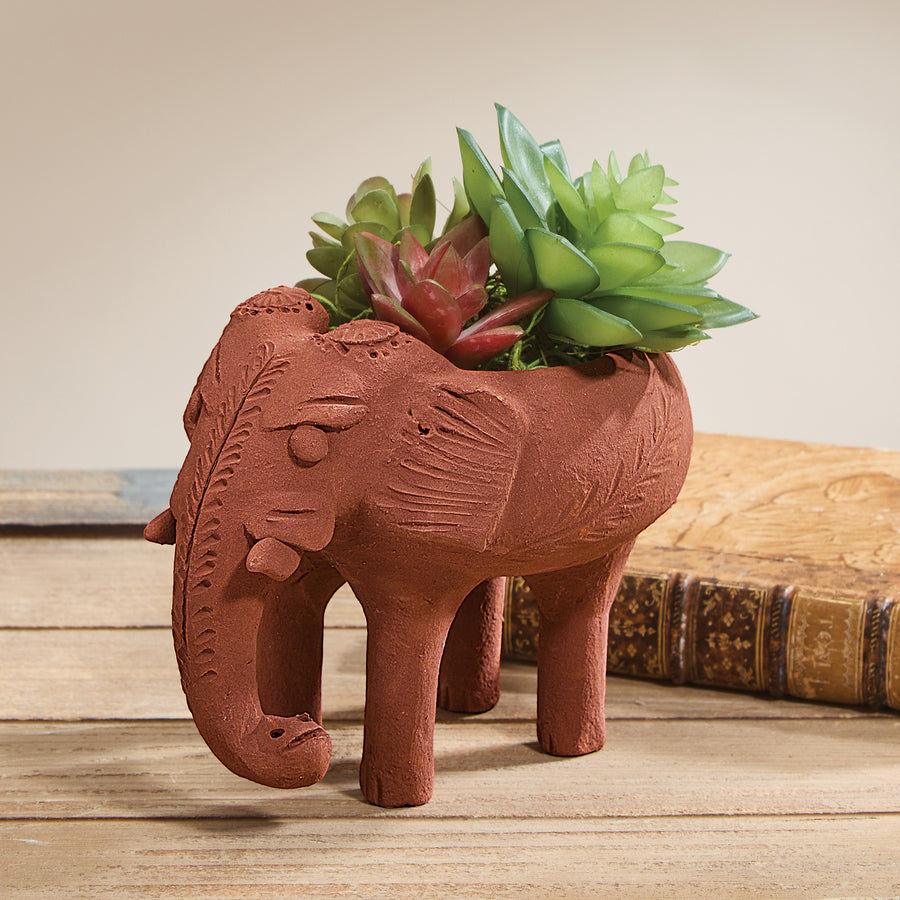 Terracotta Elephant Planter