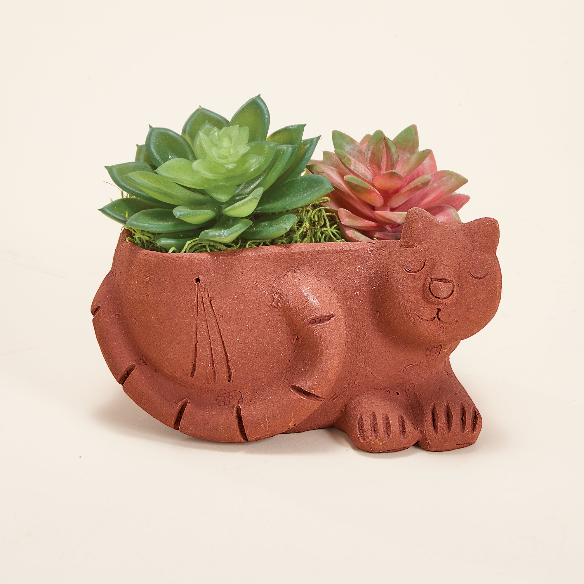 Resting Kitty Terracotta Planter