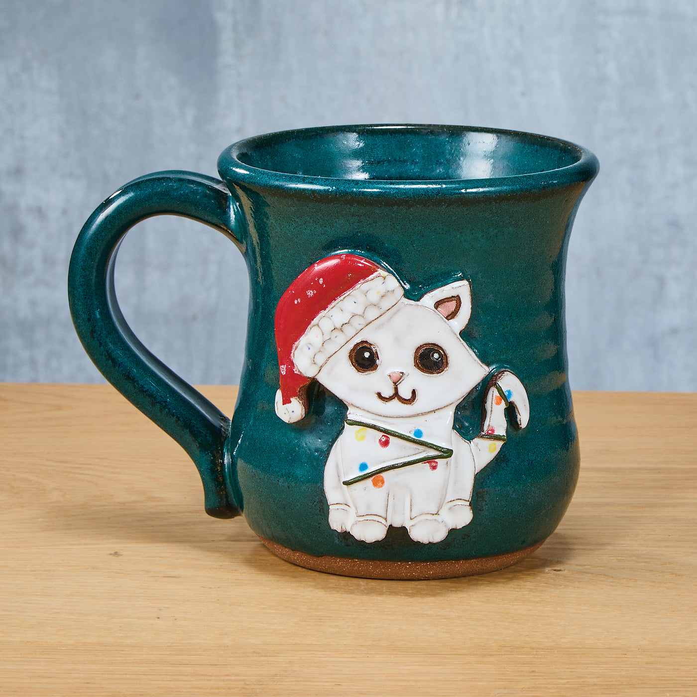 Christmas Lights Kitty Mug, 14oz.