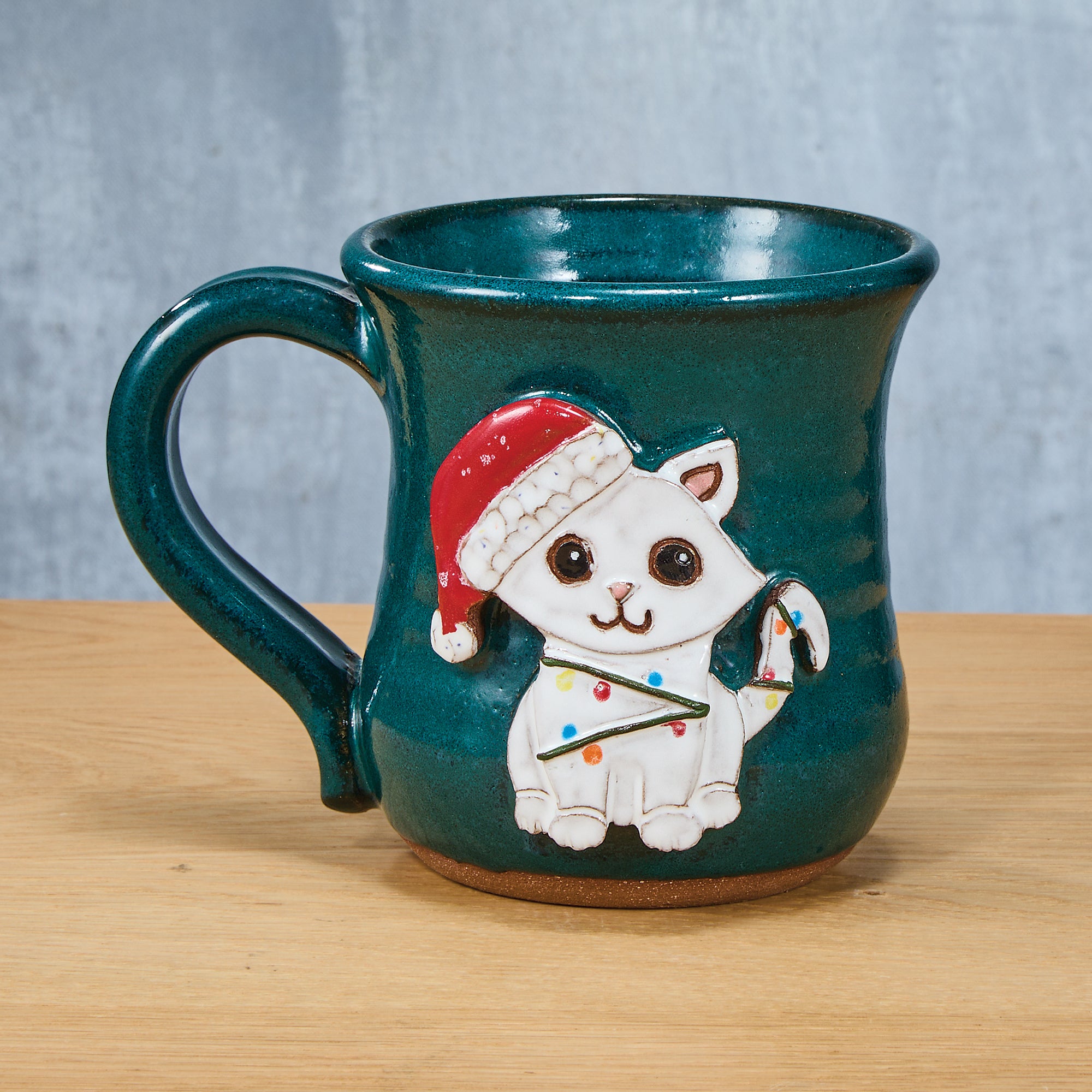 Christmas Lights Kitty Mug, 14oz.