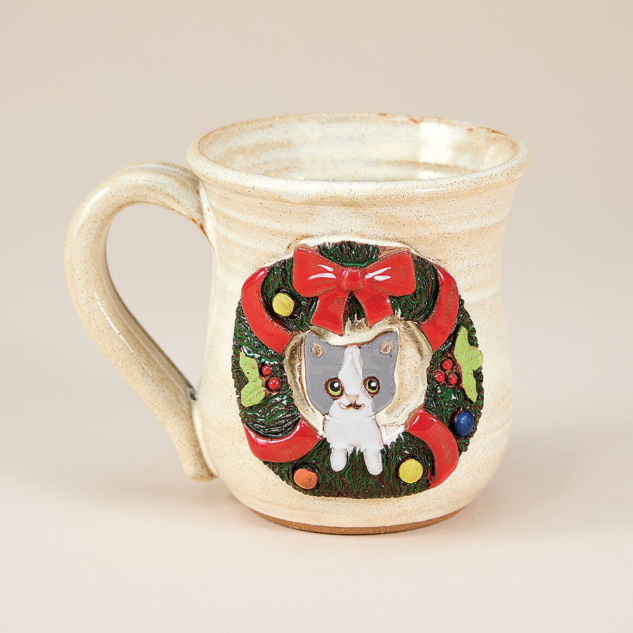Christmas Cat Mug, 14oz. (Preorder)