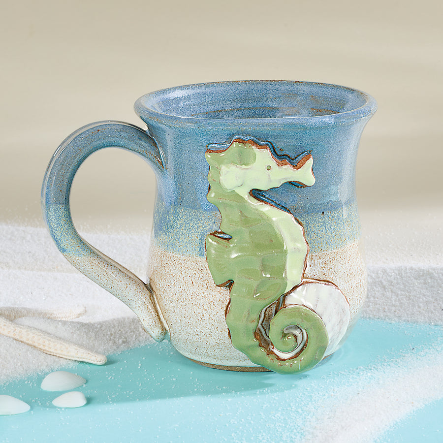 Seahorse & Seashell Mug, 14oz.