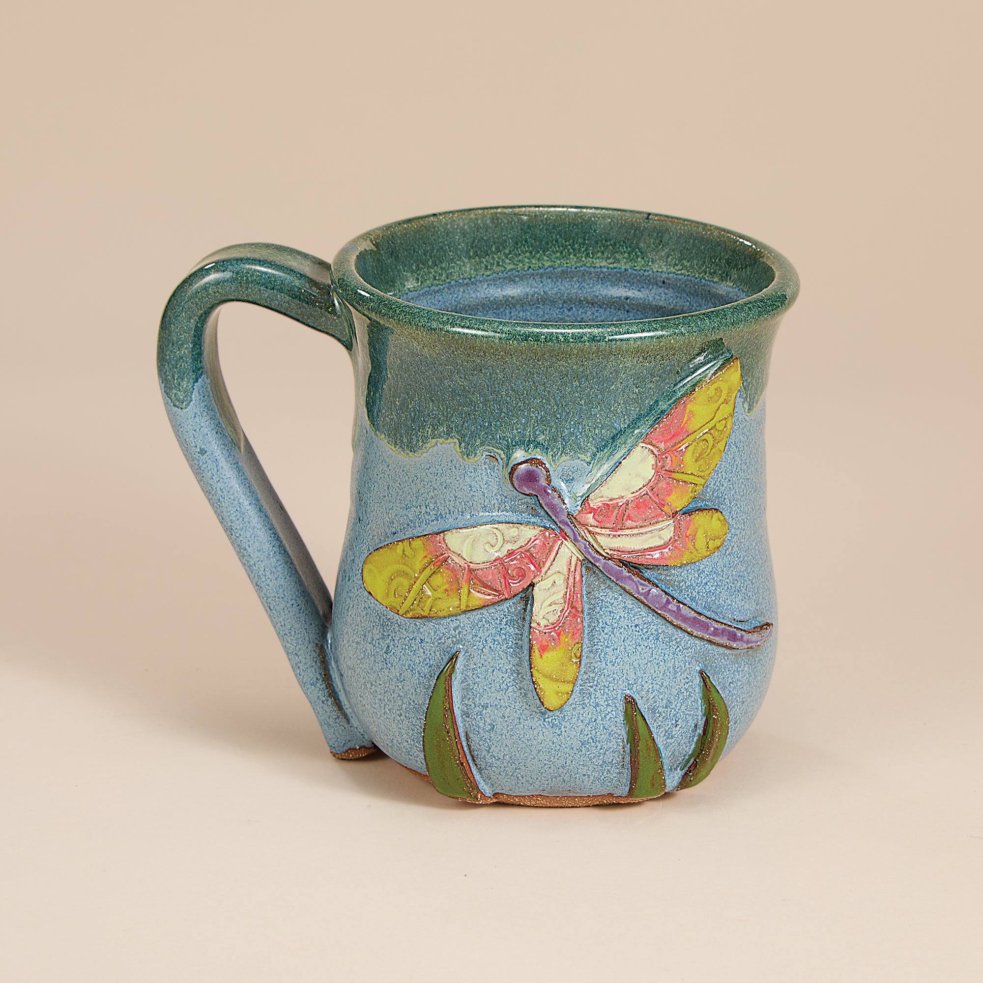 Yellow Dragonfly Mug, 14oz. (Preorder)
