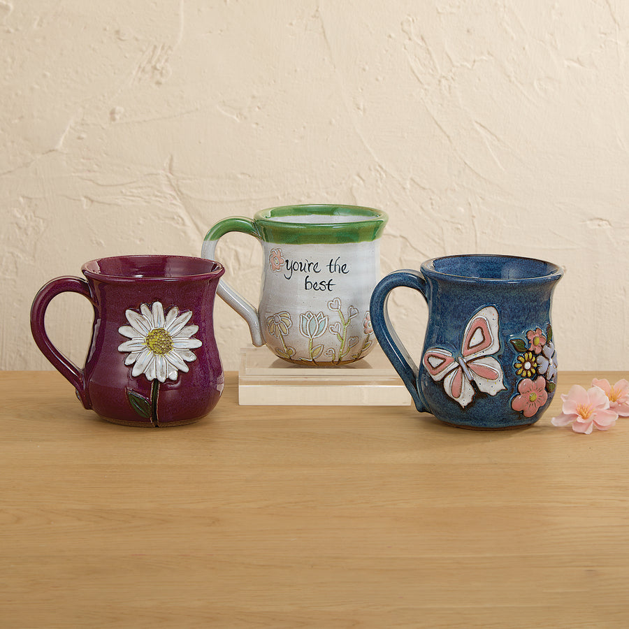 Butterfly & Flowers Mug, 14oz.