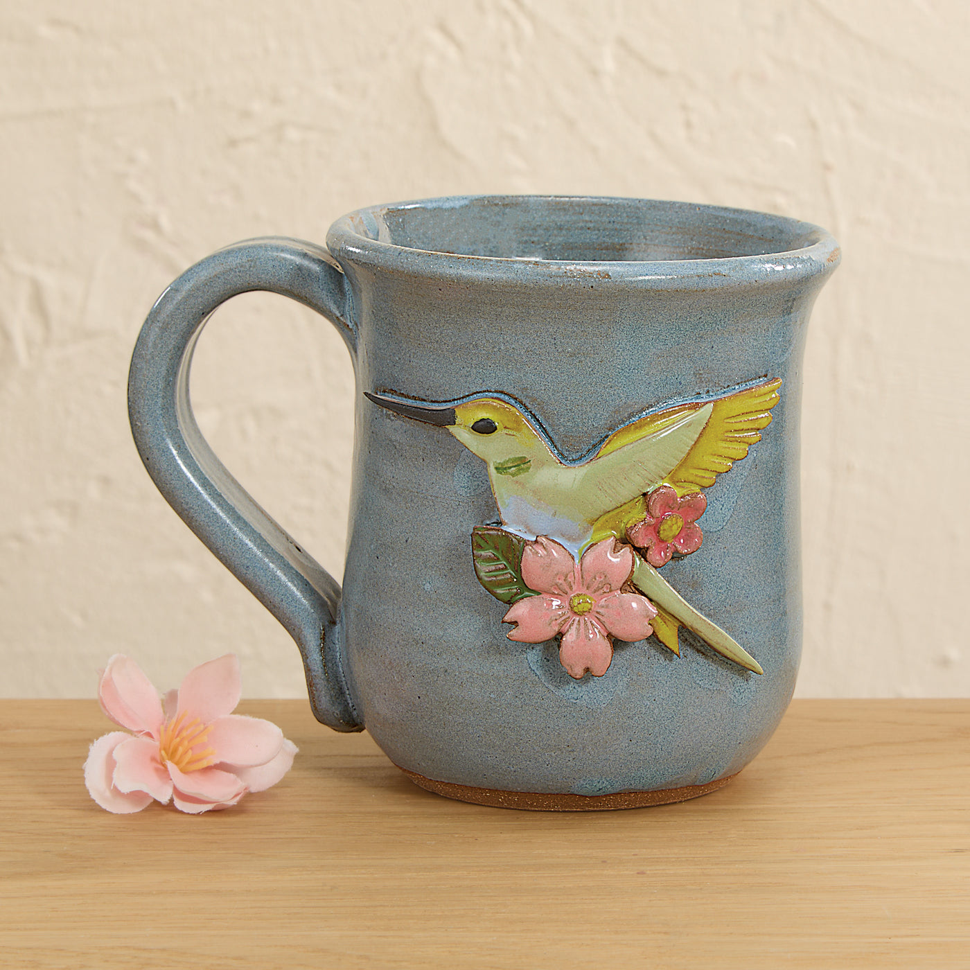 Hummingbird On Flower Mug, 14oz. (Preorder)