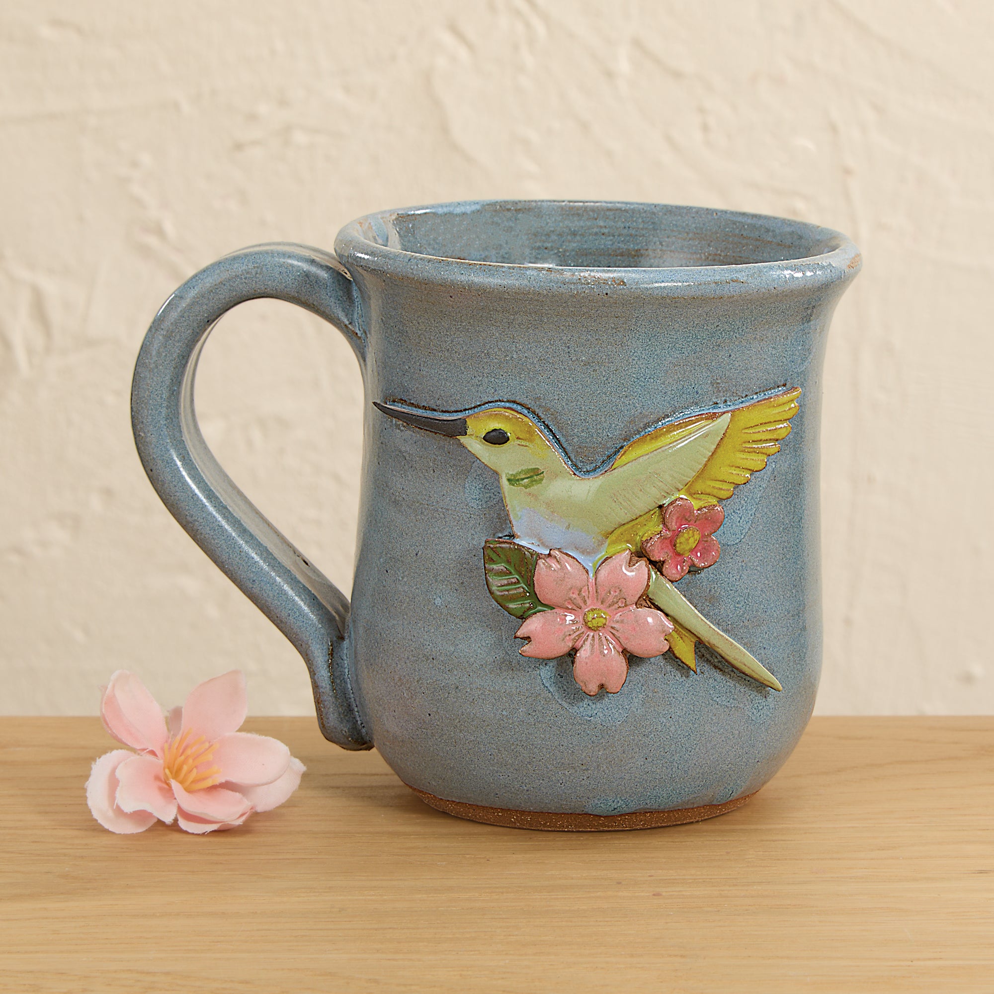 Hummingbird On Flower Mug, 14oz. (Preorder)
