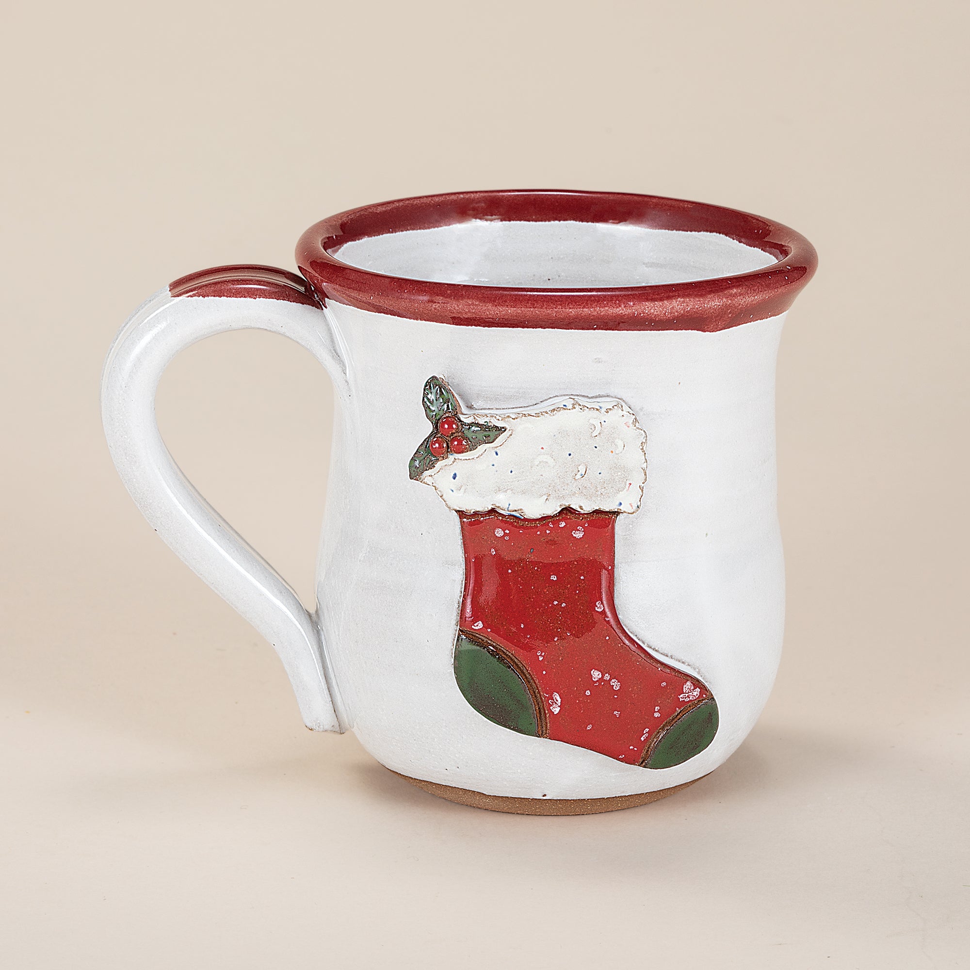 Holly Stocking Mug, 14oz.