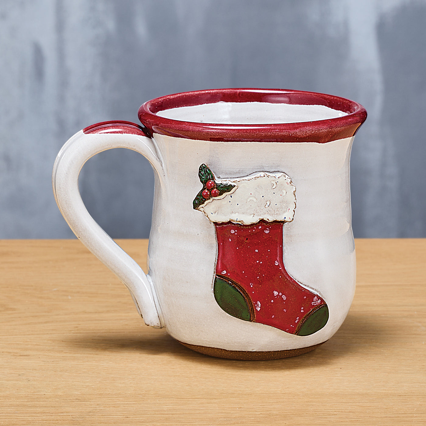 Holly Stocking Mug, 14oz.