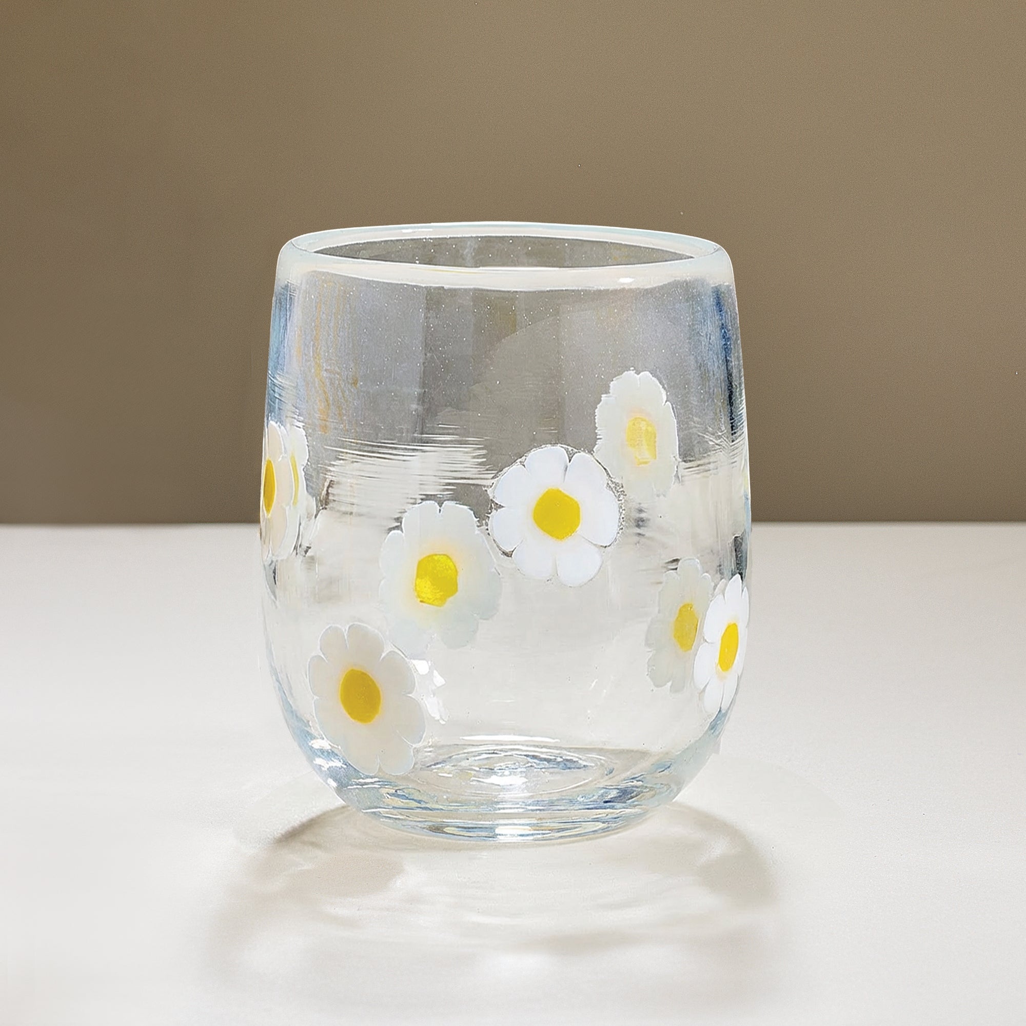 Millefiori Murano Darling Daisy Clear Drinking Glass (Preorder)