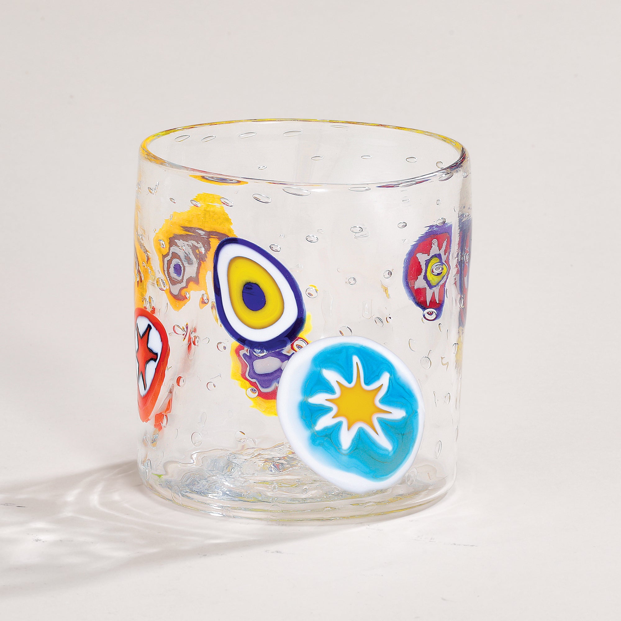 Millefiori Multicolor Murano Clear Drinking Glass (Preorder)