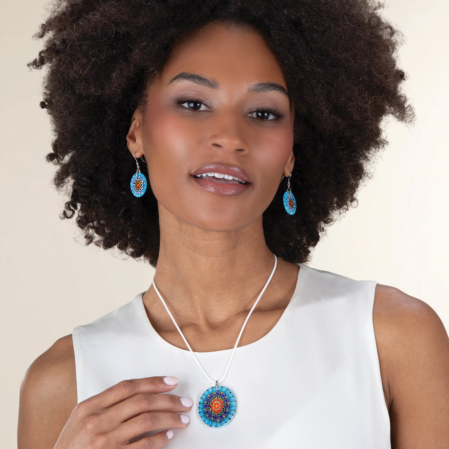 Murano Glass Millefiori Mandala Pendant Necklace (Preorder)