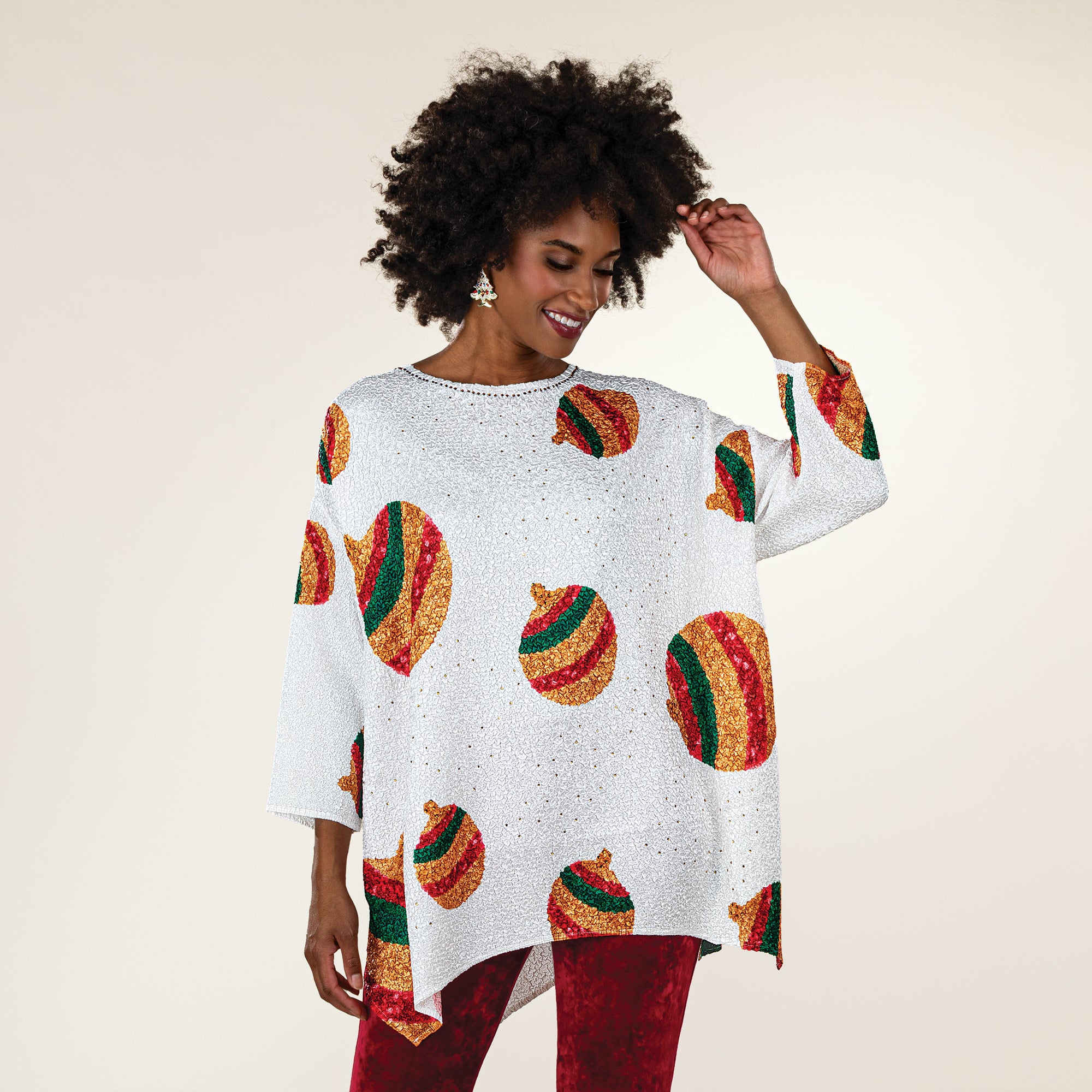 Dancing Ornaments Crinkle Tunic