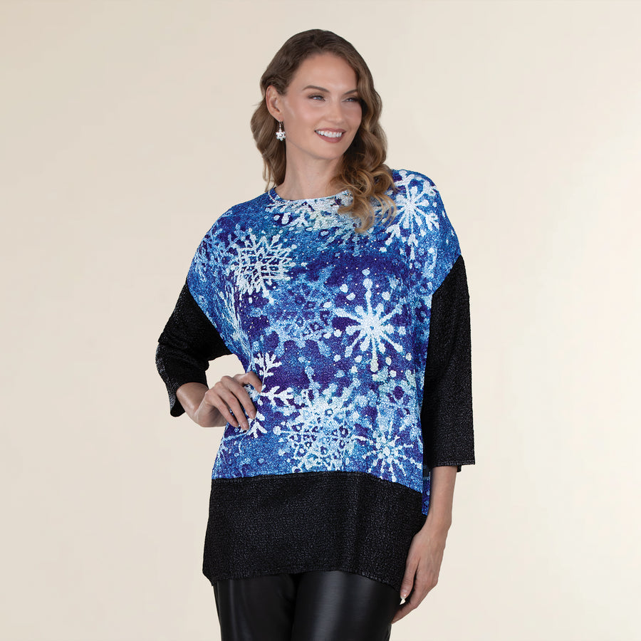 Midnight Snowflakes Crinkle Tunic (Preorder)
