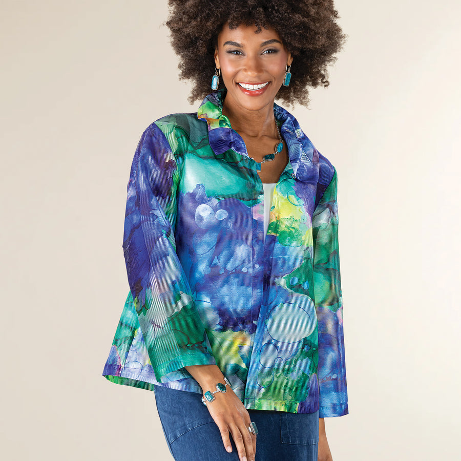 Watercolor Abstract Burnout Jacket