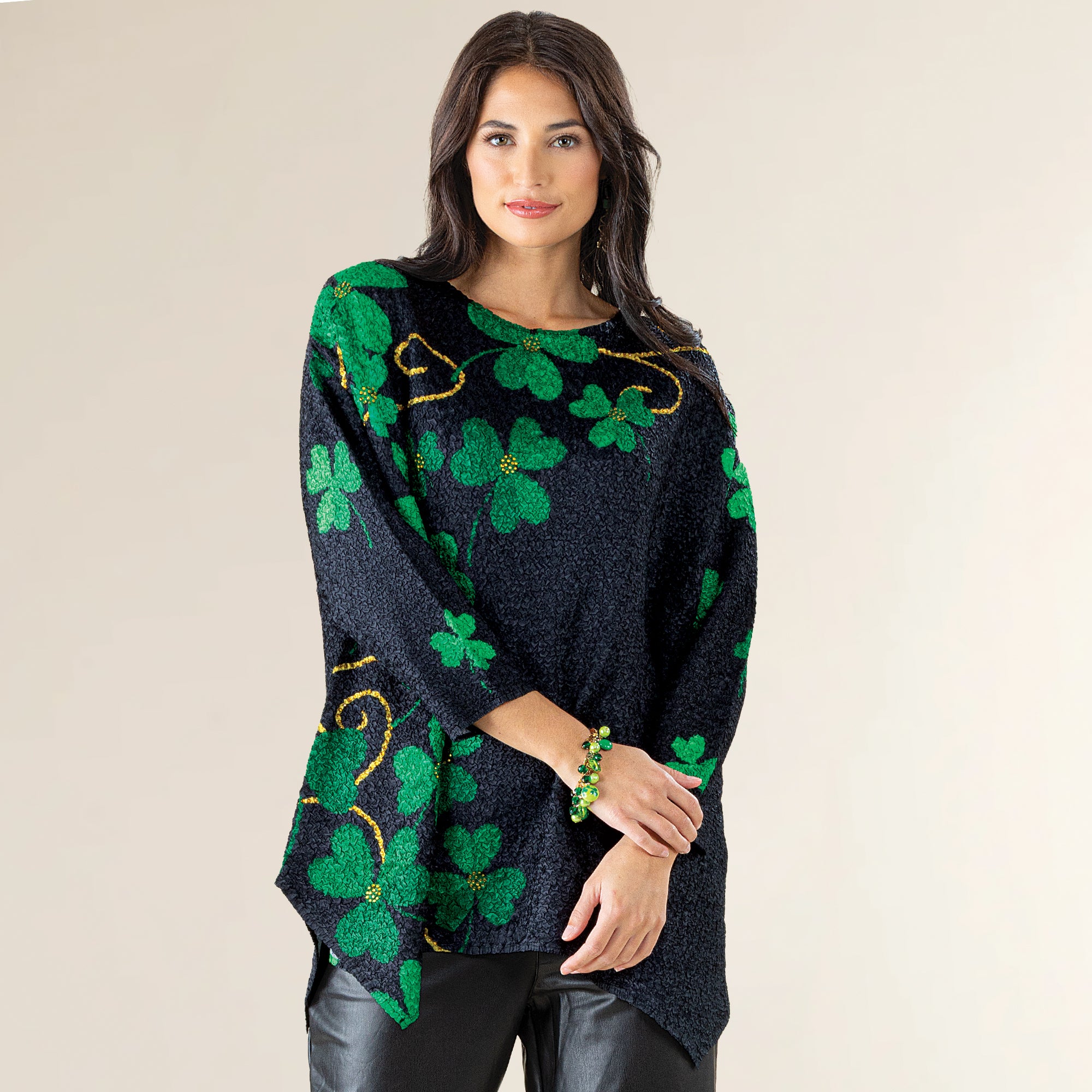 Sparkling Shamrocks Crinkle Tunic (Preorder)