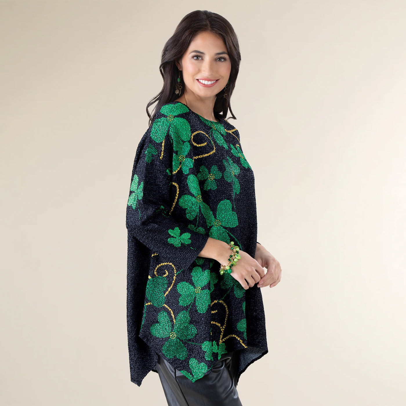Sparkling Shamrocks Crinkle Tunic (Preorder)