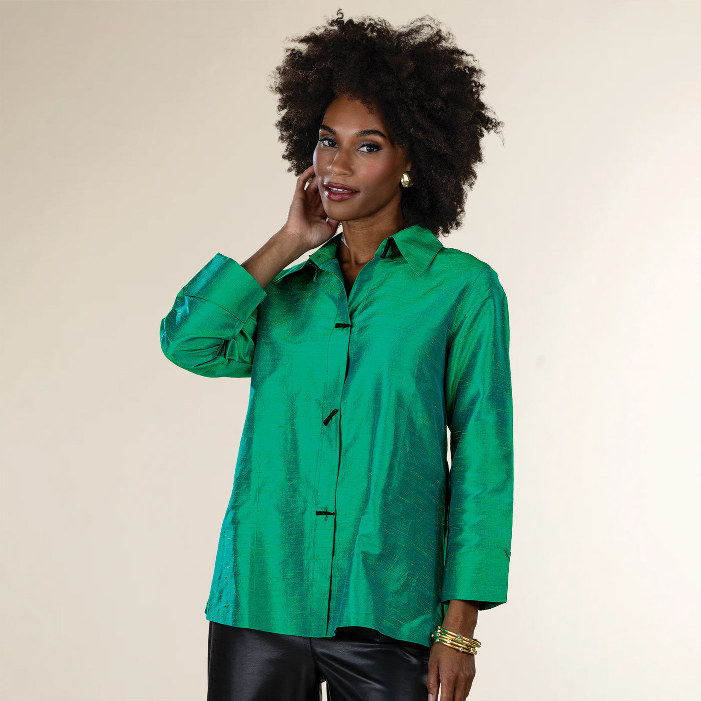 Emerald Silk Blouse