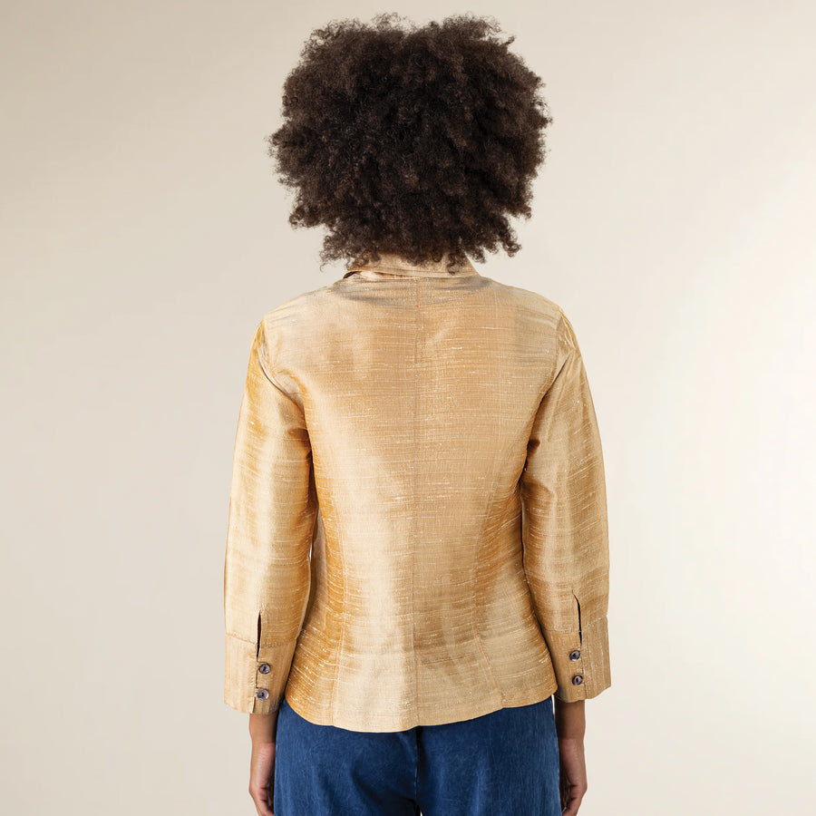 Champagne Silk Cocktail Blouse