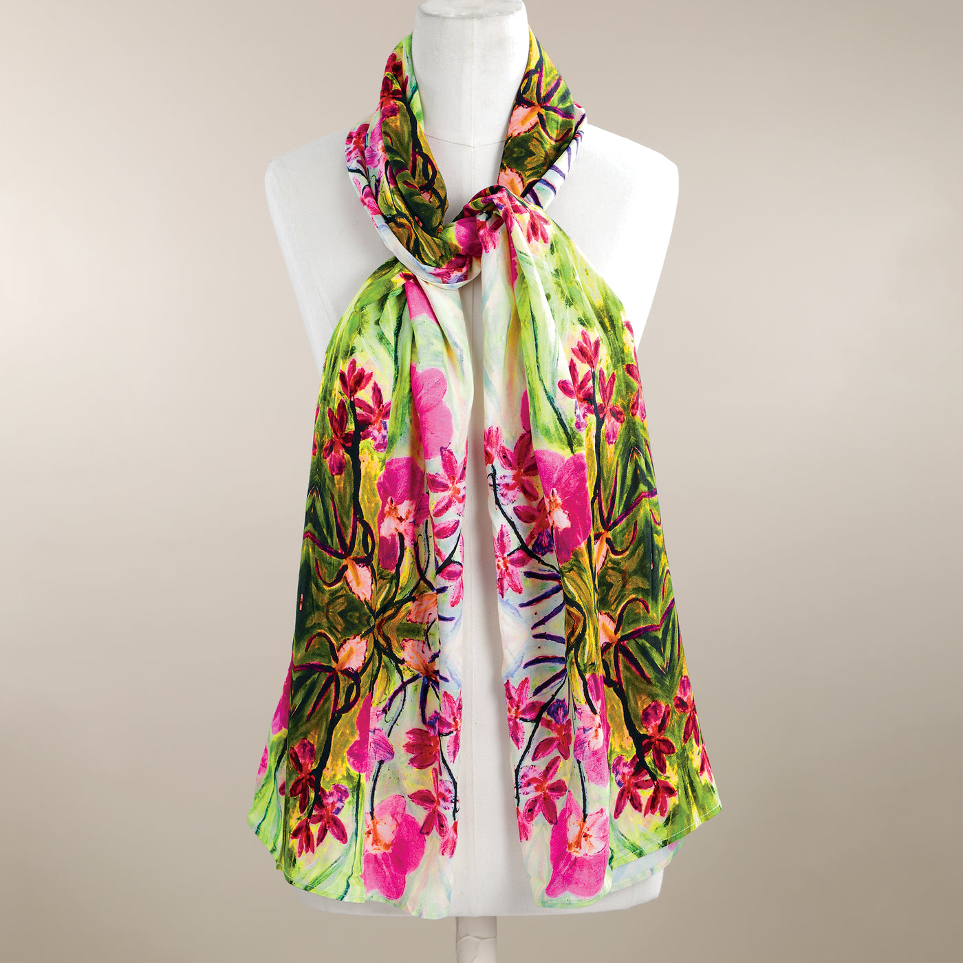 Hot House Orchid Cotton Scarf