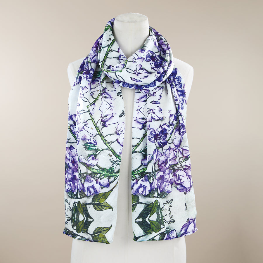 Winding Wisteria Silk Scarf