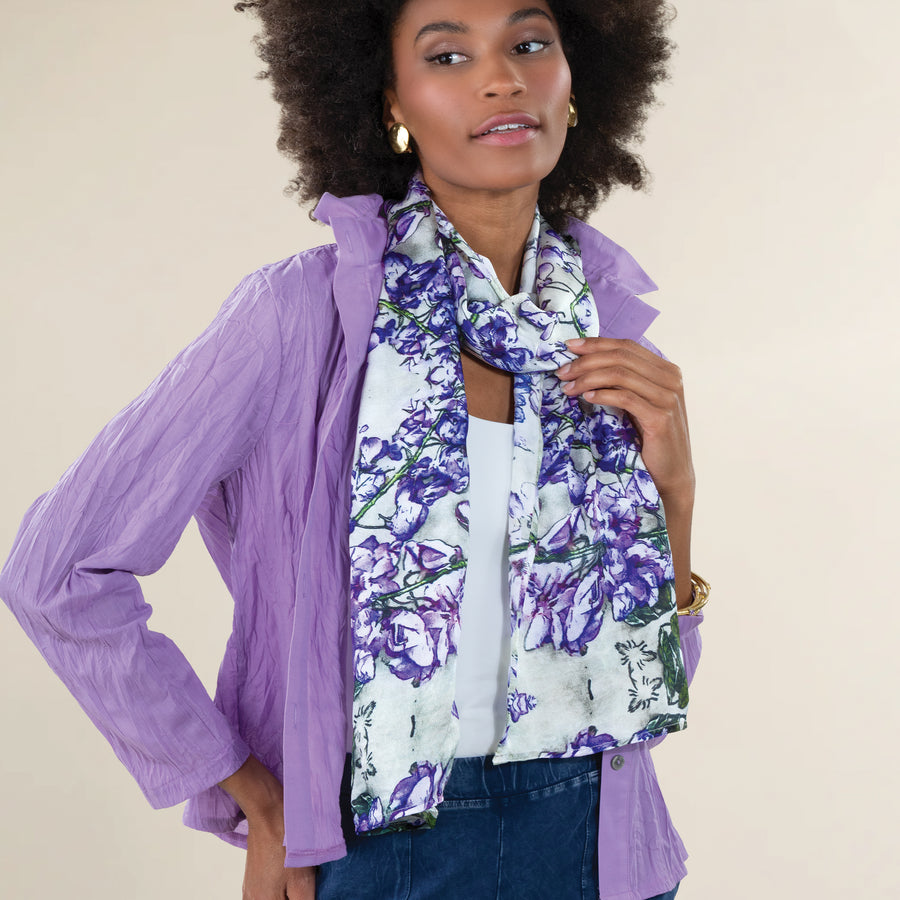 Winding Wisteria Silk Scarf