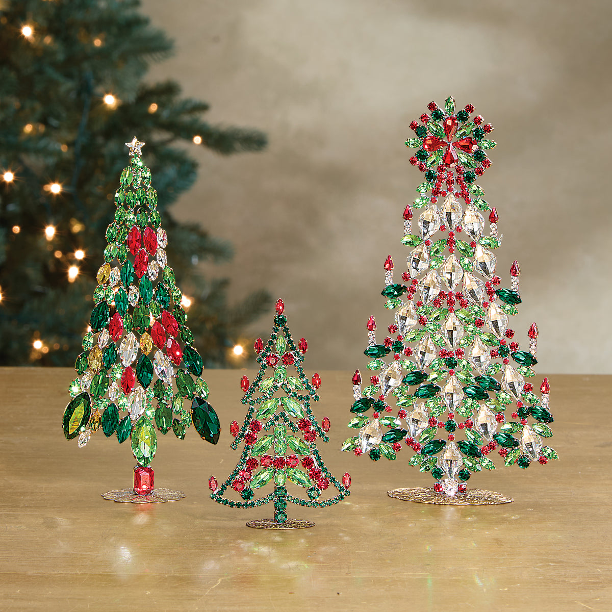 Hand Set Crystal Multicolored Christmas Tree (Preorder)