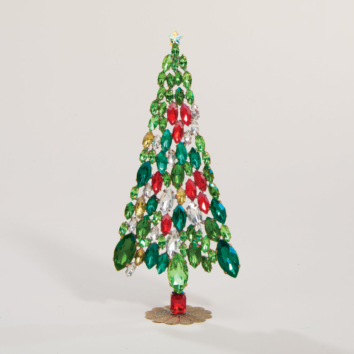 Hand Set Crystal Multicolored Christmas Tree (Preorder)