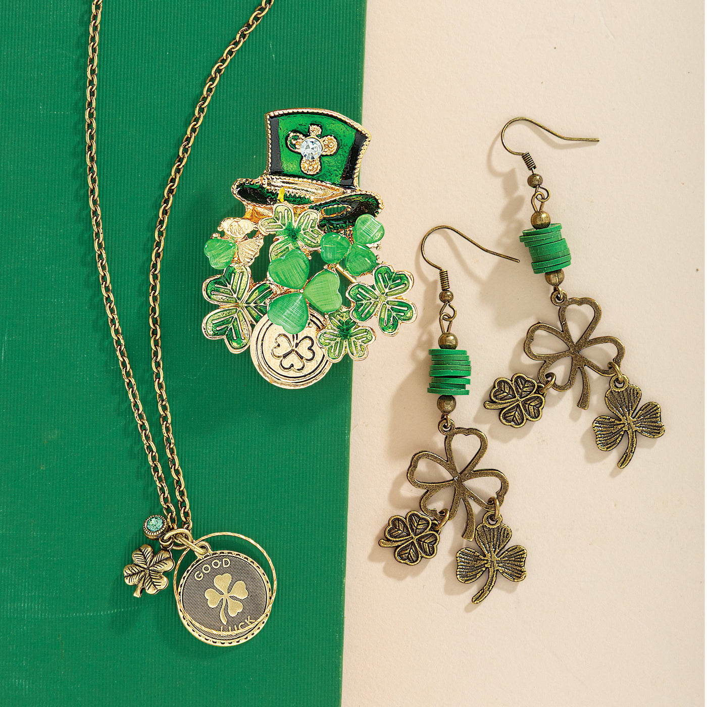 Lucky Clovers Pendant Necklace