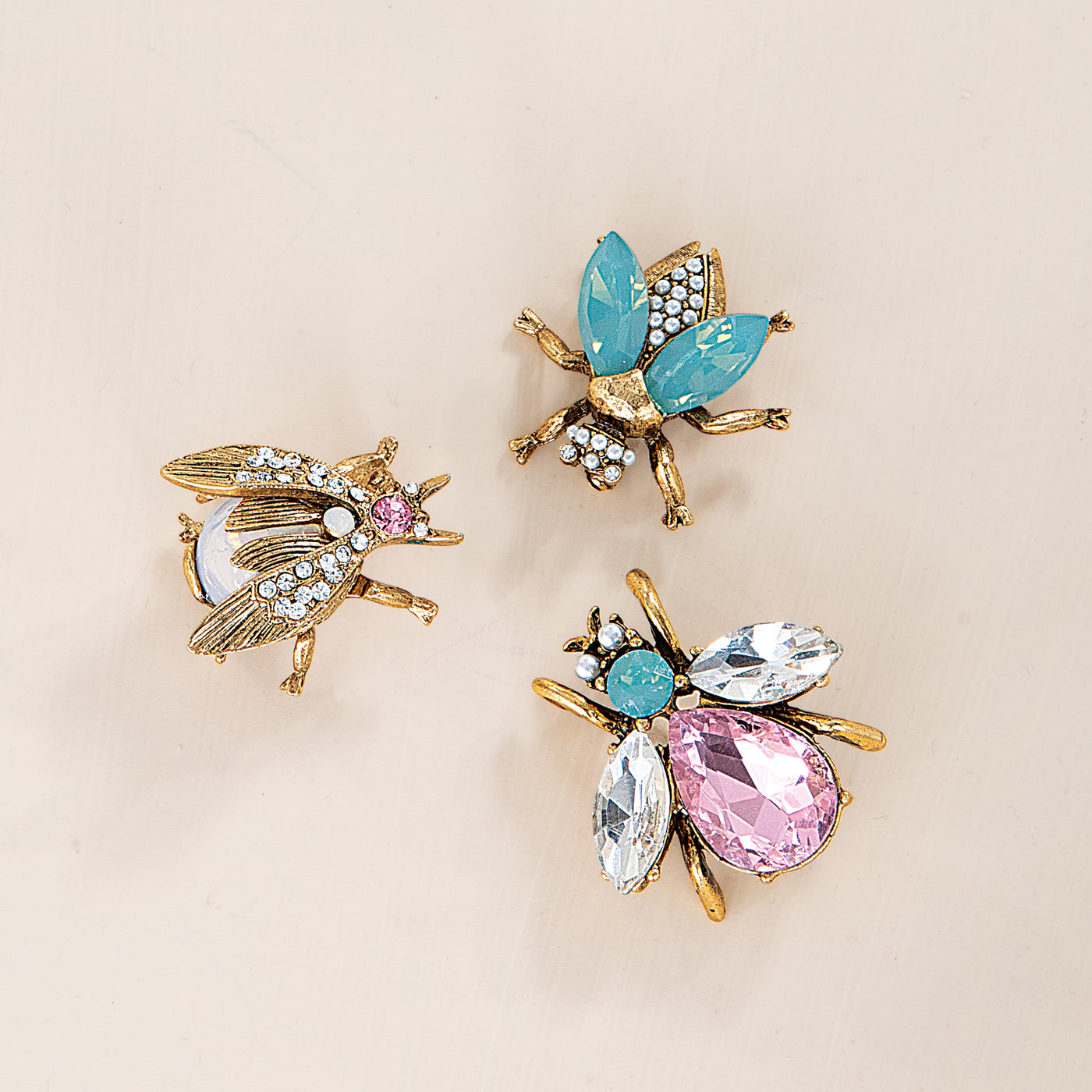 Sparkling Pink & Gold Bee Scatter Pins (Preorder)