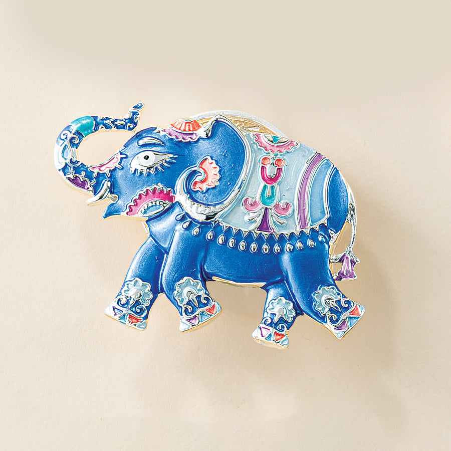 Magnetic Festive Elephant Brooch