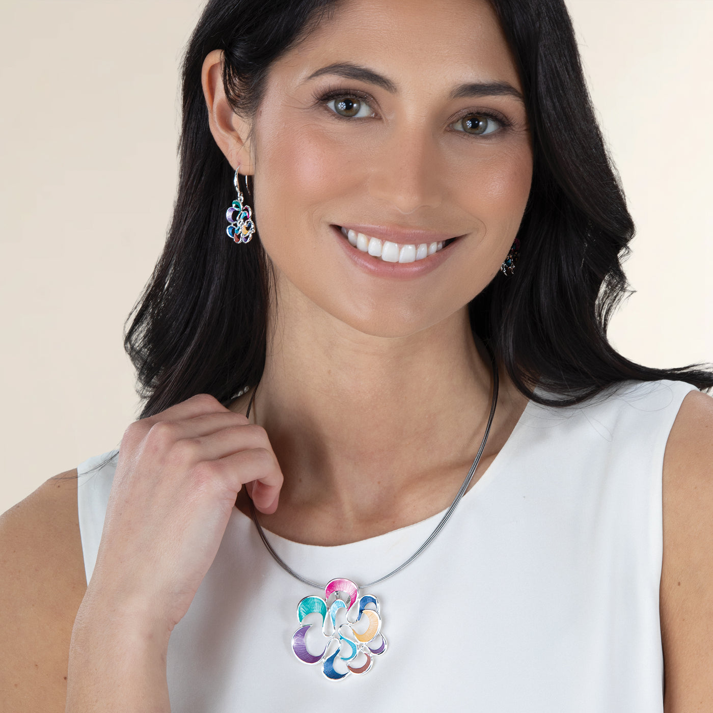 Rainbow Twirly Flower Earrings (Preorder)